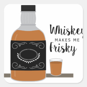 Frisky Whiskey Quadratischer Aufkleber