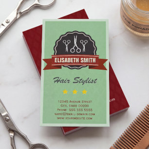 Frisör-Liste - Retro Vintag Visitenkarte