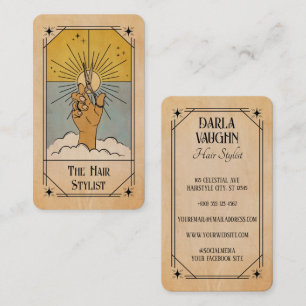 Frisör-Tarotkarte Illustration Himmels-Sonne Visitenkarte