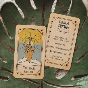 Frisör-Tarotkarte Illustration Himmels-Sonne Visitenkarte