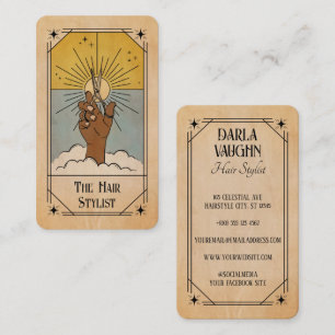 Frisör-Tarotkarte Illustration Himmels-Sonne Visitenkarte