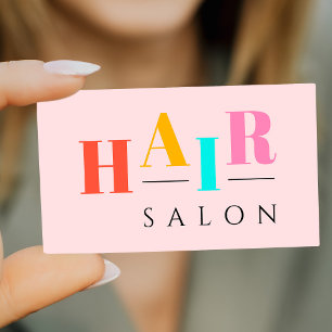Frisörsalon farbenfrohe Typografie moderner Frisör Visitenkarte