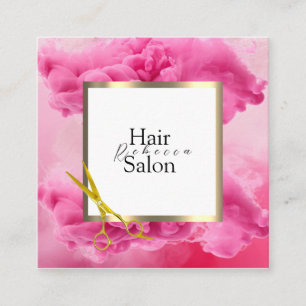 Frisörsalon Farbige Typografie Moderner Friseur Quadratische Visitenkarte