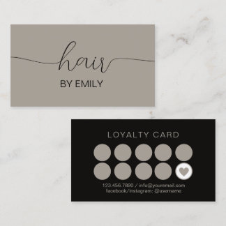 Frisörsalon Taupe Minimalist Treuekarte