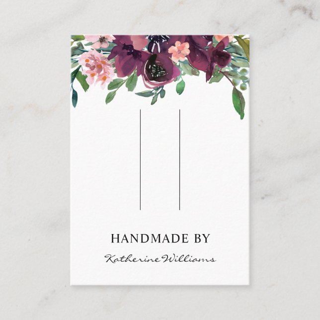 Frisur Barrett Display Card Aquarellfarben Blütenb Visitenkarte (Vorderseite)