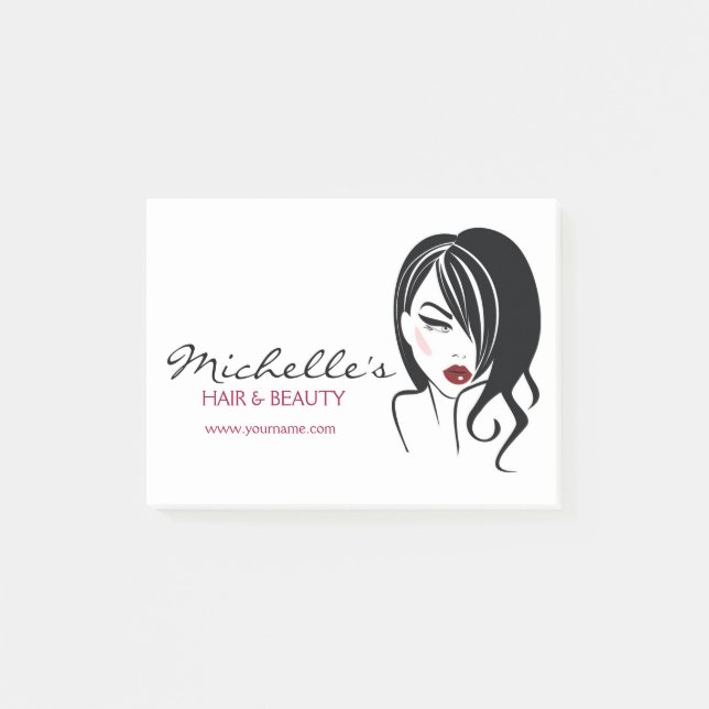 Frisur & Beauty Salon Branding Post-it Klebezettel (Vorderseite)