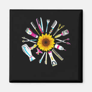 Frisur Stylist Barber Tools Floral Magnet