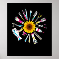 Frisur Stylist Barber Tools Floral