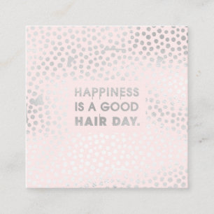 Frisur-Stylist-Zitat   Moderner Silberstreifen ros Quadratische Visitenkarte