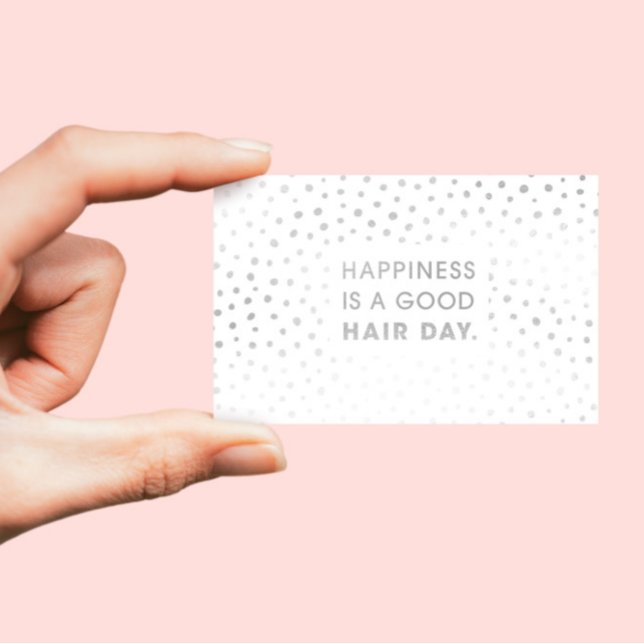 Frisur-Stylist-Zitat | Moderner Weißstreifen Visitenkarte (Von Creator hochgeladen)