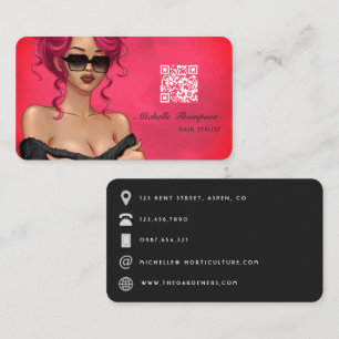 Frisur-Stylistin QR-Code Visitenkarte der Chefin