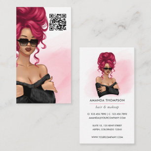 Frisur-Stylistin QR-Code Visitenkarte der Chefin