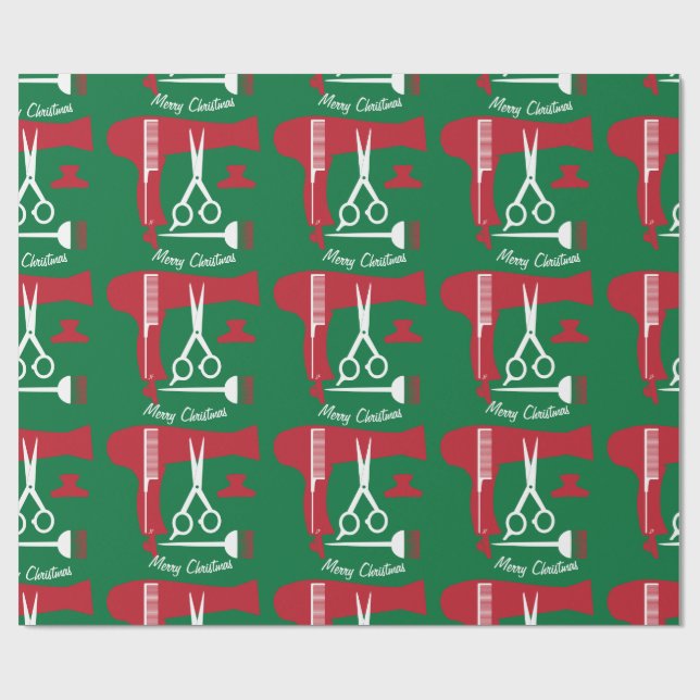 Frisurwerkzeuge Geschenkpapier (Flach)