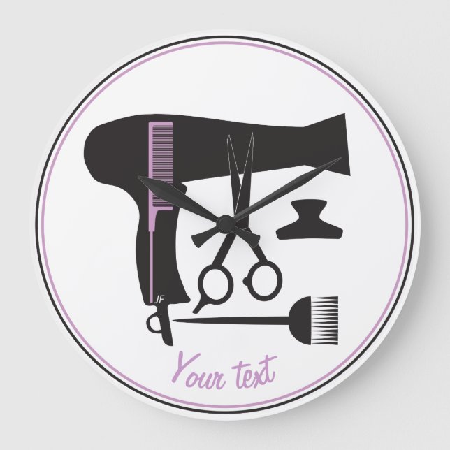 Frisurwerkzeuge Große Wanduhr (Vorderseite)