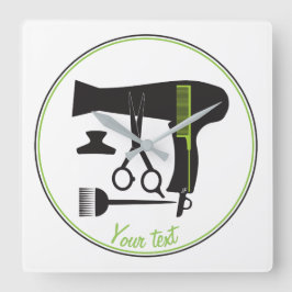 Frisurwerkzeuge Quadratische Wanduhr