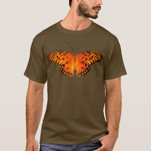 Fritillenschmetterling auf orangefarbenem Hintergr T-Shirt