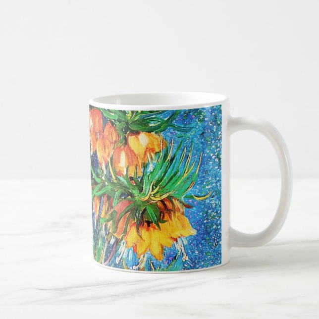 Fritillerien in einer Kupfer Vase Van Gogh Fine Ar Kaffeetasse (Rechts)