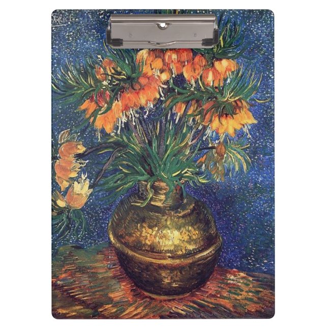 Fritillerien in einer Kupfervase von Van Gogh. Klemmbrett (Vorderseite)