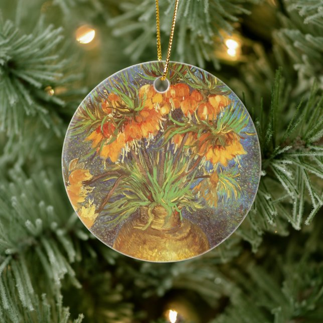 Fritillerien in einer Kupfervase von Vincent van G Keramikornament (Baum)