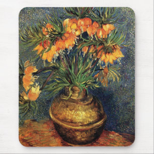 Fritillerien in einer Kupfervase von Vincent van G Mousepad