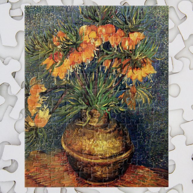 Fritillerien in einer Kupfervase von Vincent van G Puzzle (Von Creator hochgeladen)