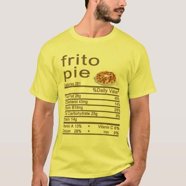 Frito Pie Nutrition Facts Label Erntedank Chris T-Shirt (Vorderseite)