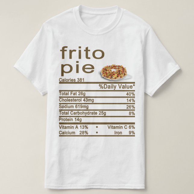Frito pie Nutrition Facts label T-Shirt (Design vorne)