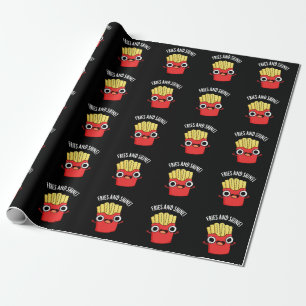 Fritten und glänzen lustige Lebensmittel-Puns dunk Geschenkpapier