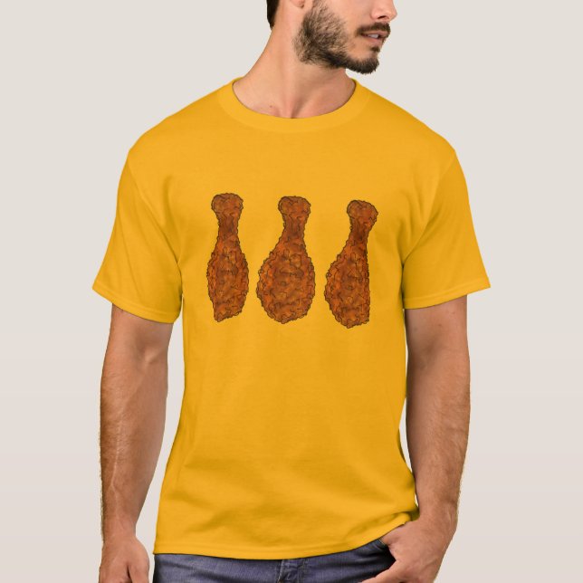 Frittierte Hühnerbeine Drumsticks Drumstick Feinsc T-Shirt (Vorderseite)