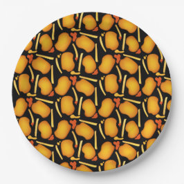 Frittierte Hühnergebisse und Kartoffelfries Pappteller