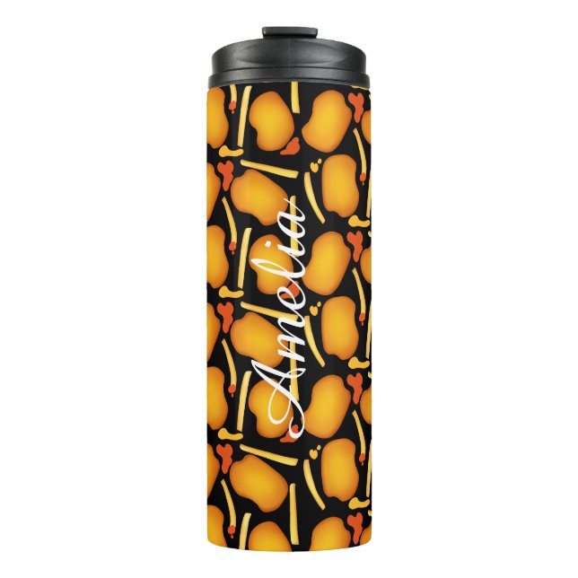 Frittierte Hühnergebisse und Kartoffelfries Thermosbecher (Vorderseite)