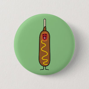 frittierte Wursthunde Maishundcorndog Senfes Button