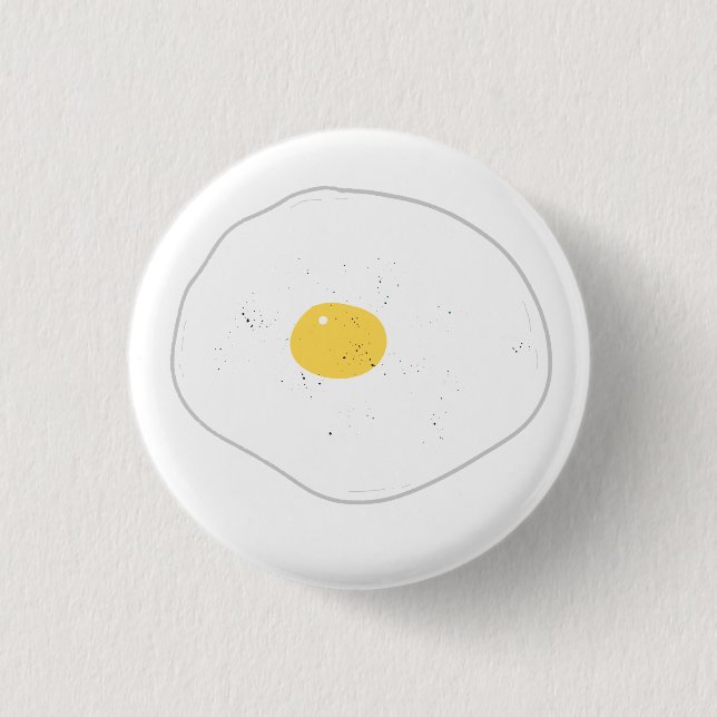 Frittiertes Ei mit Sonnenseite nach oben Frühstück Button (Vorderseite)