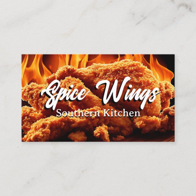 Frittiertes-Hähnchen-Feuer-Hintergrund Visitenkarte (Vorderseite)