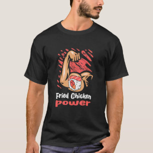 Frittiertes Hähnchen Power Workout Lustiger Gym Hu T-Shirt