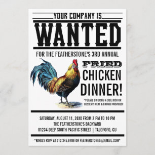 Frittiertes Hühnchen Party Einladung
