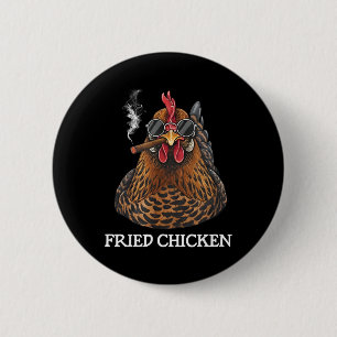 Frittiertes Hühnchen raucht lustiges Stoner-Weed-M Button