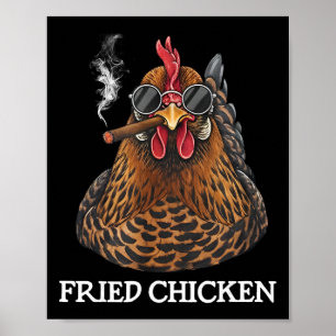 Frittiertes Hühnchen raucht lustiges Stoner-Weed-M Poster
