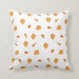 Frittiertes Hühnchen und Waffelmuster Kissen