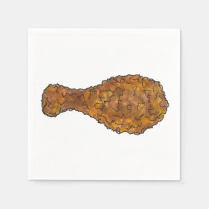Frittiertes Hühnerleg Drumstick Soul Napkin Serviette