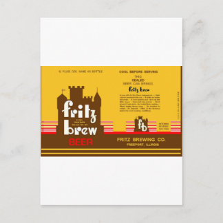 FRITZ BREW CONE TOP BIER KANN FREEPORT DESIGN POSTKARTE