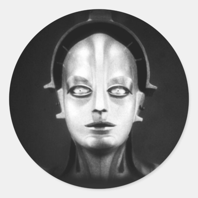 Fritz Langs Maschinenmensch Runder Aufkleber (Vorderseite)