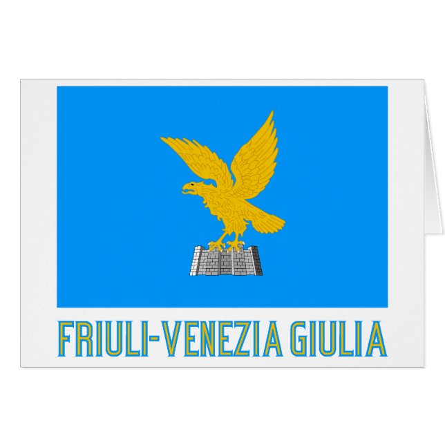 Friuli-Venezia Giuliaflagge mit Namen (Vorderseite (Horizontal))
