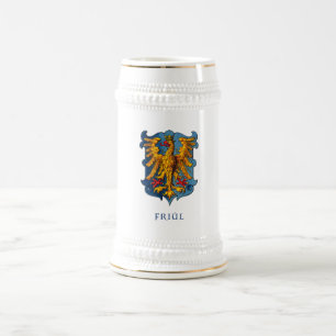 Friuli Vintage-Wappen weißer Bierkrug Bierglas
