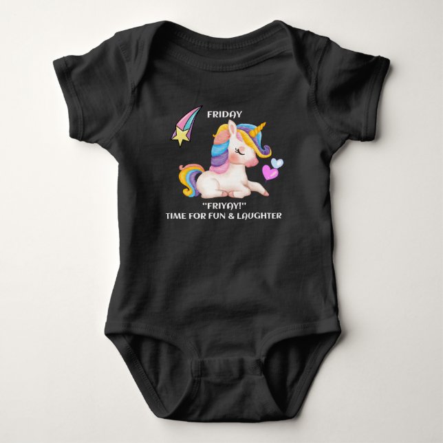 Friyay Fun and Laughter Baby Bodysuit T - Shirt (Vorderseite)