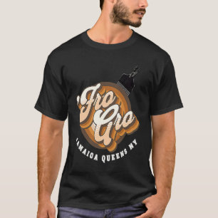 Fro Gro Jamaica Queens NY Afro Kamm erhobene Fau T-Shirt