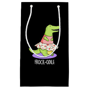Frockodile Funny Crocodile Pun Dark BG Kleine Geschenktüte