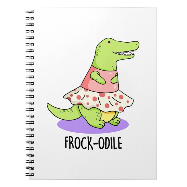 Frockodile Funny Crocodile Pun Notizblock (Vorderseite)