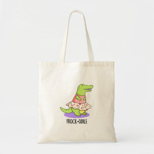 Frockodile Funny Crocodile Pun Tragetasche