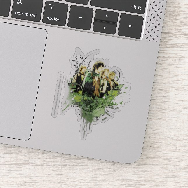 FRODO™ mit Hobbits Collage Aufkleber (Detail)